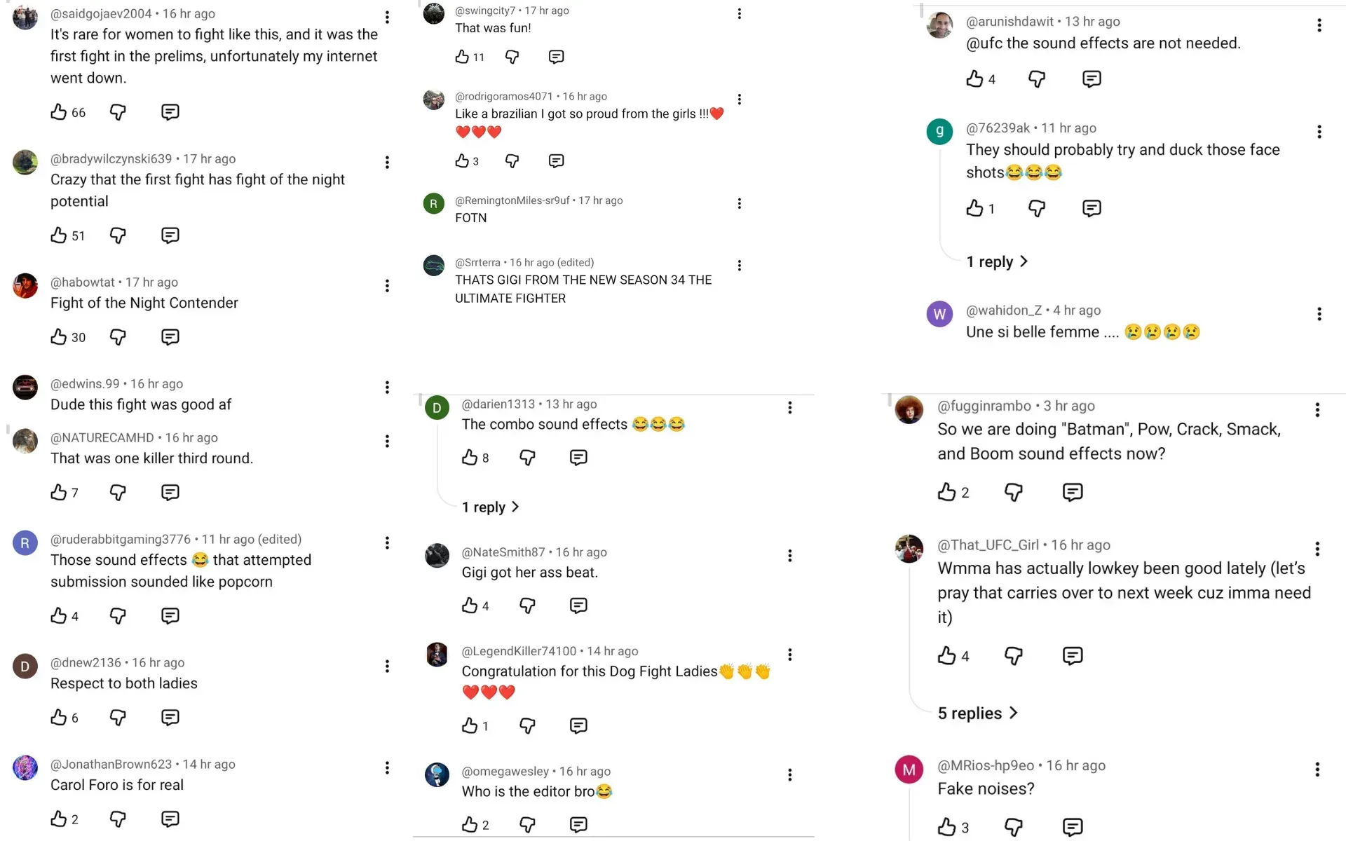 Carol Foro Giovanna Canuto fan reactions screengrabs